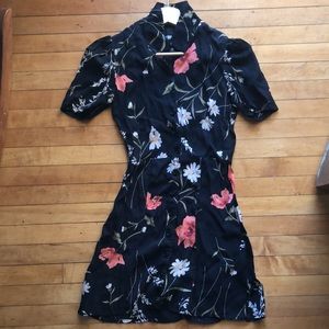 Reformation Black Floral Mini Dress